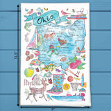 Ohio Map Tea Towel – Buckeyes, Lakes & Local Love