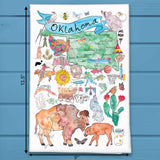 Oklahoma Map Tea Towel – Dust, Drive & Heartland