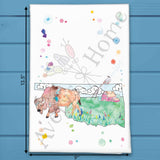 Oklahoma Icons Tea Towel – Bison, Windmills & Roots