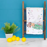 Oklahoma Icons Tea Towel – Bison, Windmills & Roots