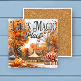 Fall's Magic Place Fair Carnival Absorbant Stone Coaster