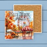Fall's Magic Pumpkin Fair Carnival Absorbant Stone Coaster
