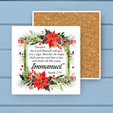 The LORD Himself Will Give a Sign Immanuel Stone Coaster
