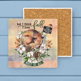 I love Fall Most of All Sleeping Fox & Pup Stone Coaster