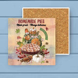 Pecan Pumpkin Cinnamon Pies Fall Absorbant Stone Coaster