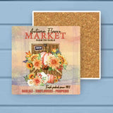 Autumn Flower Market Farmhouse Absorbant Stone Coaster