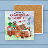 Gingerbread House Pickup Truck Christmas Stone Coaster