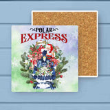 Santa's Polar Express Train Christmas Stone Coaster