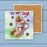 Reindeer Hot Cocoa Christmas Absorbant Stone Coaster