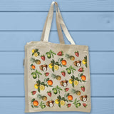 Tropical Fruit Pattern Full Gusseted Organic Tote Bag