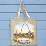 Gateway Arch National Park Full Gusseted Organic Tote Bag