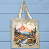 Mount Rainer National Park Full Gusseted Organic Tote Bag