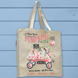 Pink Shabby Farm Fresh Floral Pumpkin Wagon Tote Bag - Unisex