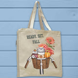 Ready Set Fall Pumpkin Spice Bicycle Tote Bag - Unisex