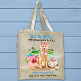 Aloha Beach Dog Living on Island Time Tote Bag - Unisex