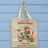 Modern Cherries & Dahlias Farm to Table Tote Bag - Unisex