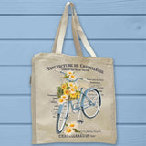 French Vintage Blue Bike & Daisies Tote Bag - Unisex