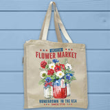 4th of July American Flower Market Tote Bag - Unisex