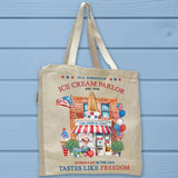 Tastes Like Freedom Star Spangled Ice Cream Shop Tote Bag - Unisex