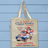 Patriotic Flower Market Pickup Truck Tote Bag - Unisex