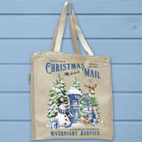 North Pole Snowman Reindeer Christmas Mail Tote Bag - Unisex