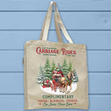 Farmhouse Horse & Carriage Rides Christmas Tote Bag - Unisex