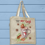 Reindeer Hot Cocoa Christmas Full Gusseted Organic Tote Bag