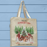 North Pole Reindeer Farm Christmas Tote Bag - Unisex