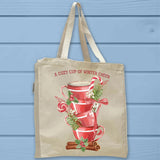 Teacups of  Candy Cane Winter Cheer Tote Bag - Unisex