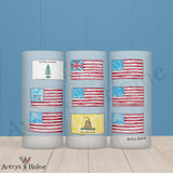 American Flags History 16oz Frosted Cooler Drinking Glass