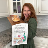 Food, Wine & Jesus Tea Towel – Faithful Kitchen Decor – Avery's Home