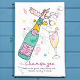 Pop the Champagne Tea Towel – Celebration Gift – Avery's Home