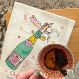Pop the Champagne Tea Towel – Celebration Gift – Avery's Home