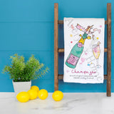 Pop the Champagne Tea Towel – Celebration Gift – Avery's Home