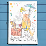 Golf & Cocktails Tea Towel – Tee Time Humor – Avery's Home