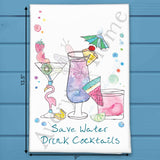 Beach Cocktails Tea Towel – Coastal Bar Gift – Avery's Home