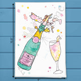 Champagne Party Tea Towel – Celebration Decor – Avery's Home