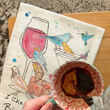 Wine & Birdwatching Tea Towel – Funny Nature Gift – Avery's Home
