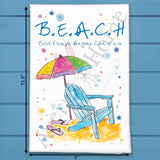 Beach Vacation Tea Towel – Coastal Travel Gift – Avery's Home