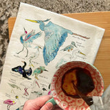 Coastal Birds Tea Towel – Pelican & Heron Gift – Avery's Home