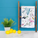 Coastal Birds Tea Towel – Pelican & Heron Gift – Avery's Home