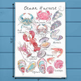Ocean Harvest Tea Towel – Coastal Seafood Decor – Avery's Home