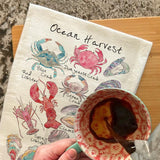 Ocean Harvest Tea Towel – Coastal Seafood Decor – Avery's Home