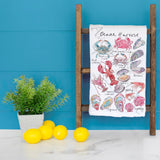 Ocean Harvest Tea Towel – Coastal Seafood Decor – Avery's Home
