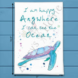 Ocean Turtle Quote Tea Towel – Peaceful Gift – Avery's Home