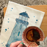 Blue Lighthouse Tea Towel – Seaside Coastal Decor – Avery's Home