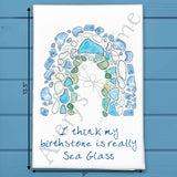 Sea Glass Birthstone Tea Towel – Whimsical Coastal Gift – Avery's Home