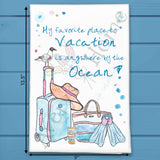 Summer Vacation Tea Towel – Beach Travel Decor – Avery's Home