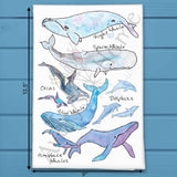 Whale Species Tea Towel – Educational Ocean Decor – Avery's Home