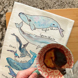 Whale Species Tea Towel – Educational Ocean Decor – Avery's Home